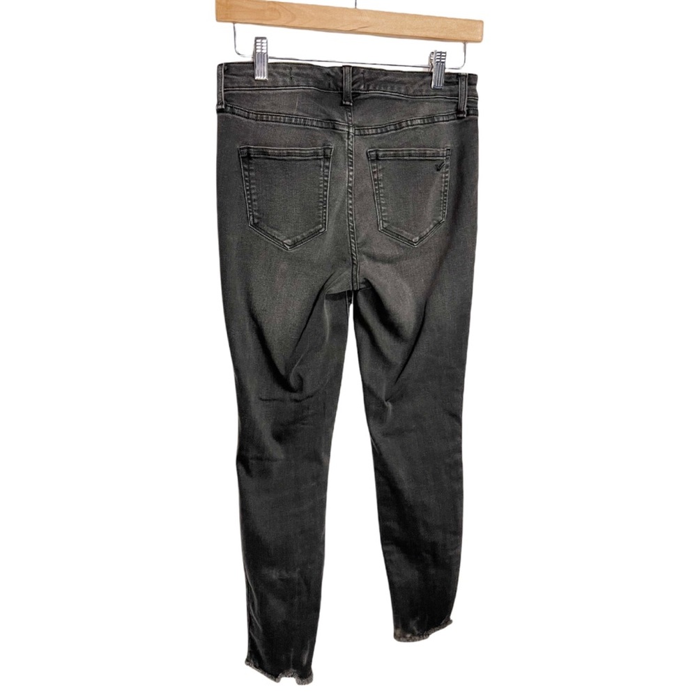 William Rast Black Wash Ankle Skinny Jeans Fringe Bottom Size 26 - Picture 2 of 7